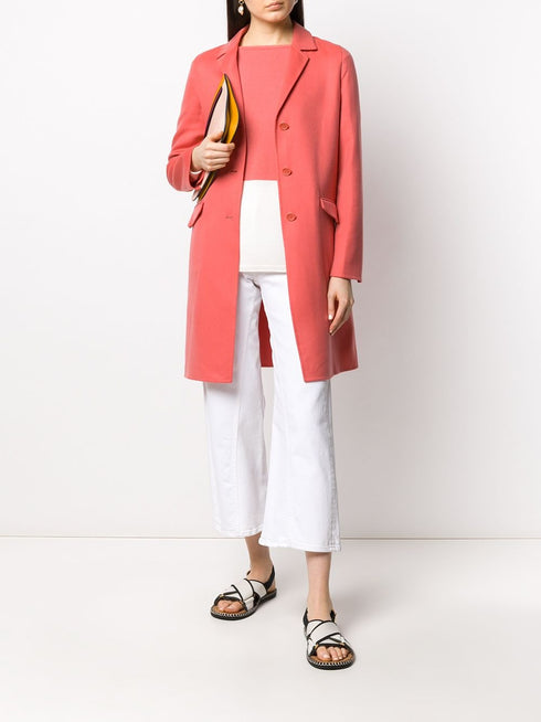 single breasted mid-length coat
